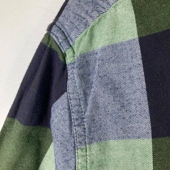 Mens Eddie Bauer Buffalo Check‎ Flannel Green Blue M - Picture 4 of 6